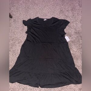 Ruffle sleeve black dress size 2x short
